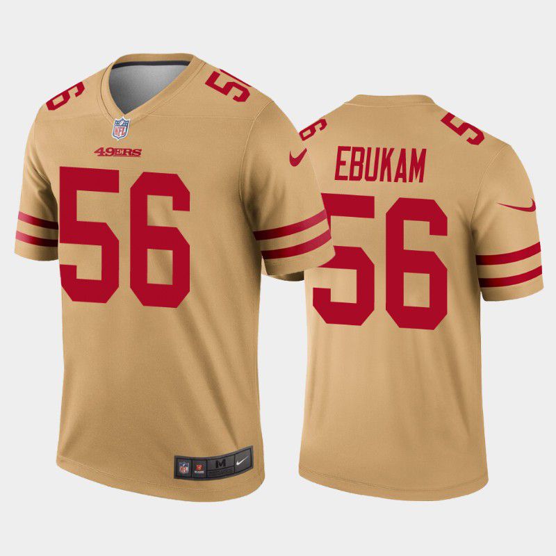 Cheap Men San Francisco 49ers 56 Samson Ebukam Nike Gold Inverted Legend NFL Jersey